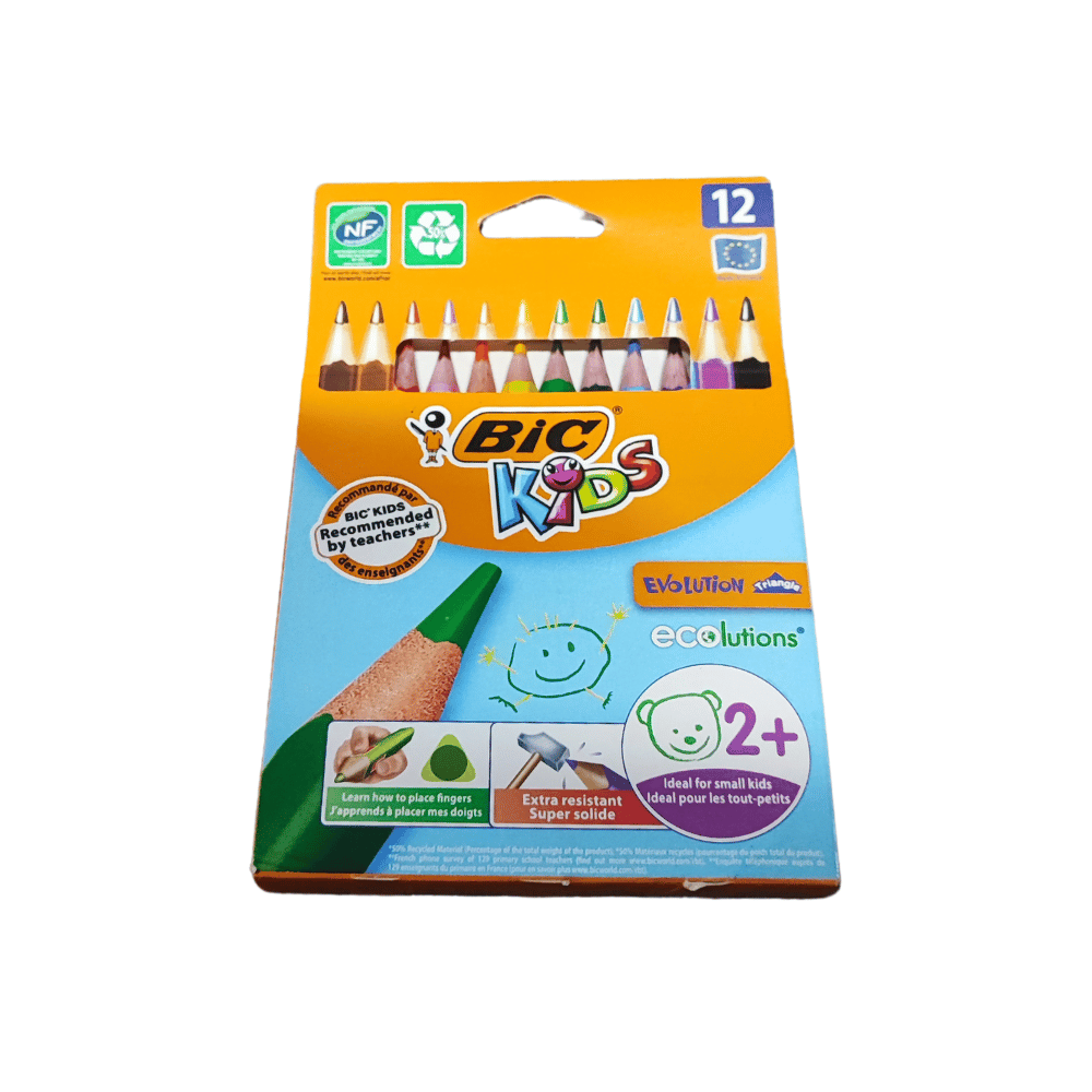 BIC Evolution Triangular Jumbo Pencil Crayon 12's